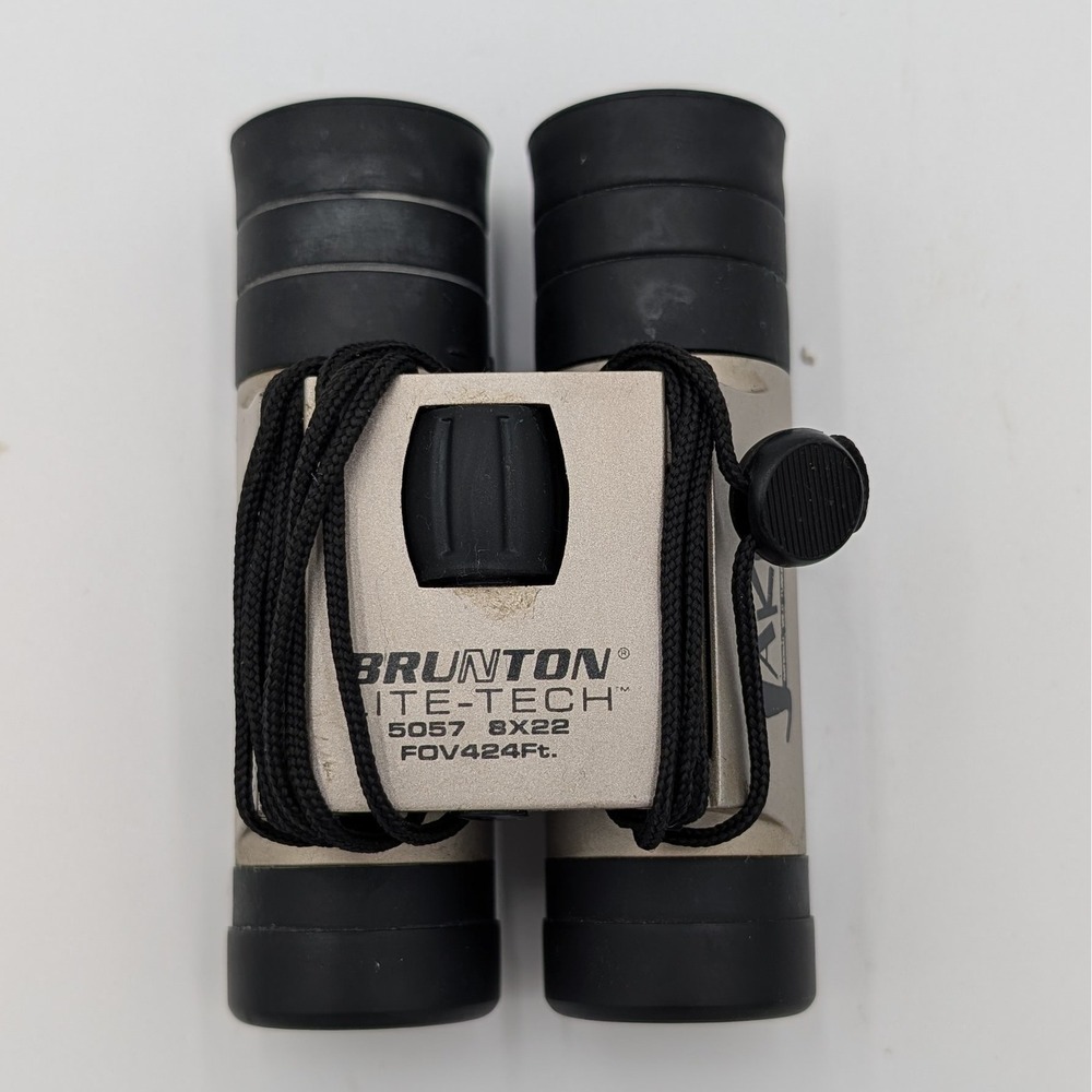 Brunton Lite-Tech 5057 8x22 Compact Binoculars Silver Black Neck Strap No Case
